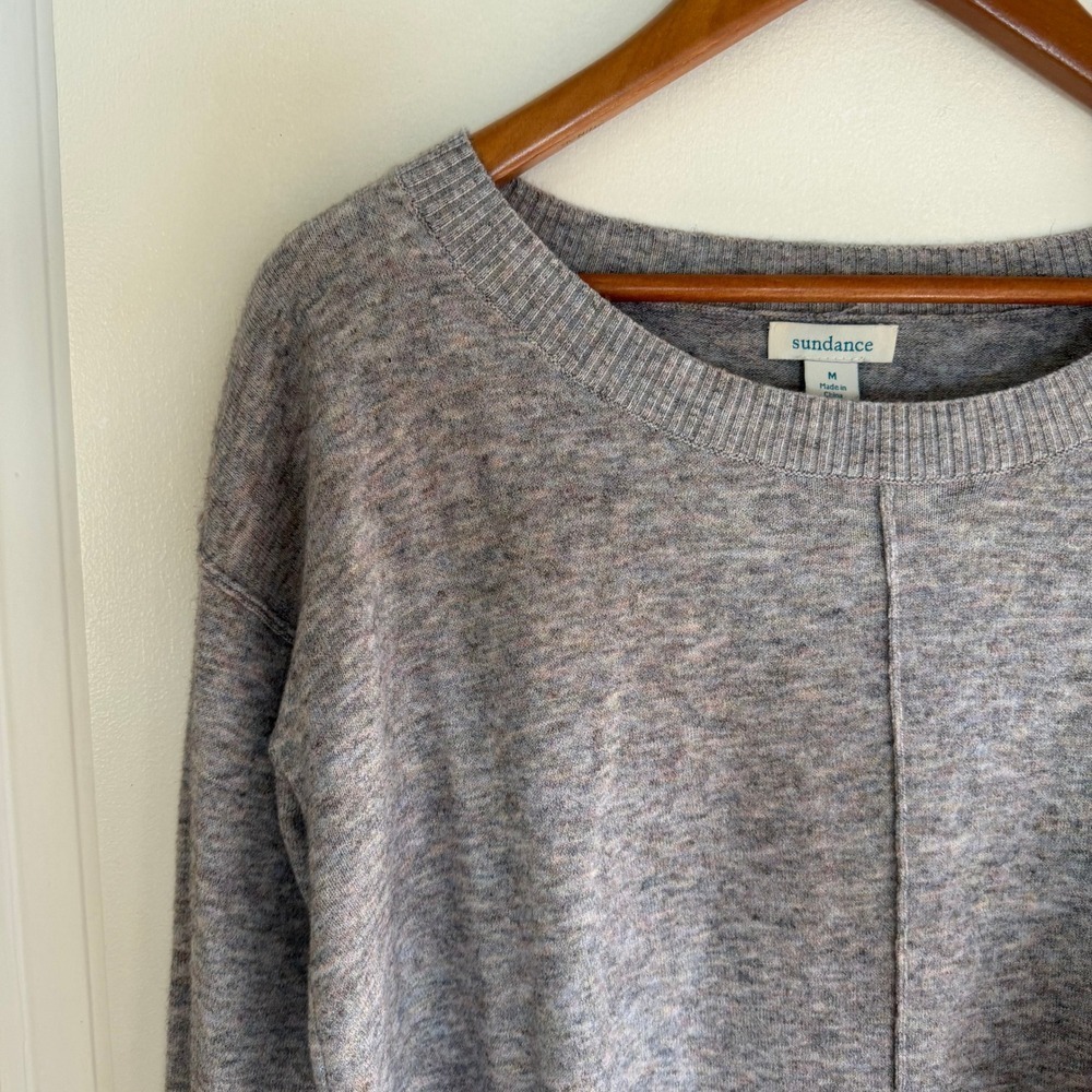 Sundance Women's Gray Marled Twist Front Sweater Long Sleeve Size M - Picture 2 of 8
